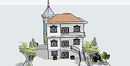 农村别墅建筑sketchup模型