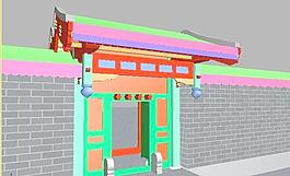 古建大門3D模型