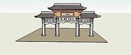 牌楼SU模型