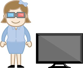 3D電視的商業(yè)漫畫矢量