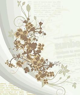 復(fù)古風(fēng)格典雅花覆蓋背景矢量素材