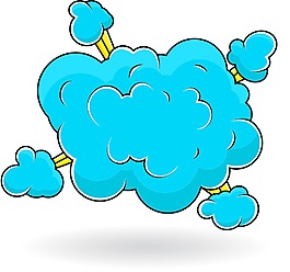 連環爆炸云爆矢量插畫