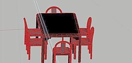 室內(nèi)裝飾家具桌椅組合153D模型