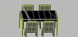 室內裝飾家具桌椅組合063D模型