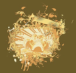 向量的T恤設(shè)計(jì)與頭骨