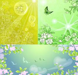 一些夢幻般的傳統(tǒng)花卉圖案的背景矢量素材