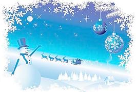 圣誕雪人雪花矢量素材