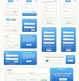 藍(lán)色的注冊(cè)登錄框矢量素材