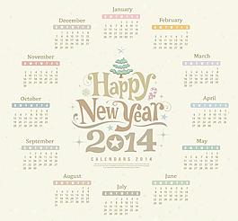 2014圣誕日歷矢量素材
