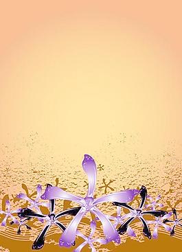 復古風格的三維花卉背景矢量素材