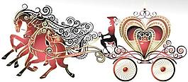 花邊心形馬車人物矢量素材