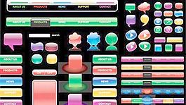 網站設計元素矢量素材的晶體結構