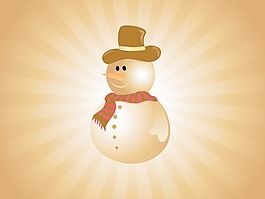在金色背景的雪人