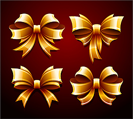 金色蝴蝶結(jié)裝飾設(shè)計(jì)矢量素材