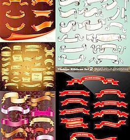 精美的絲帶banner矢量素材品種