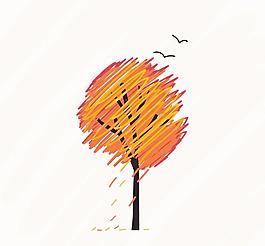 秋天畫插畫矢量素材