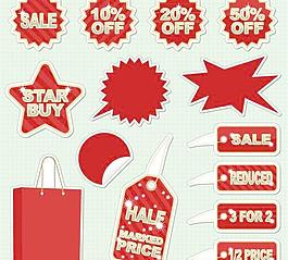 漂亮的銷售打折吊牌矢量素材