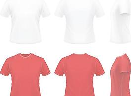 红色和白色的T恤矢量素材