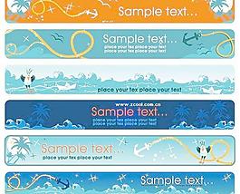 流行的海洋主題banner矢量素材