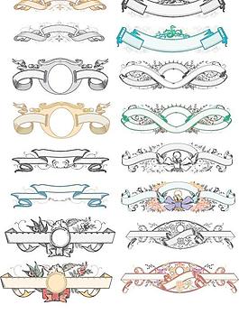 實際的歐式花紋banner矢量素材品種