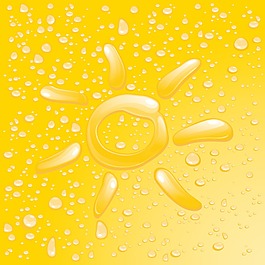 水珠太陽(yáng)黃色矢量素材
