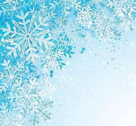 藍(lán)雪花背景矢量素材