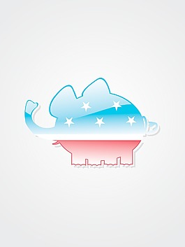 灰色背景孤立的大象