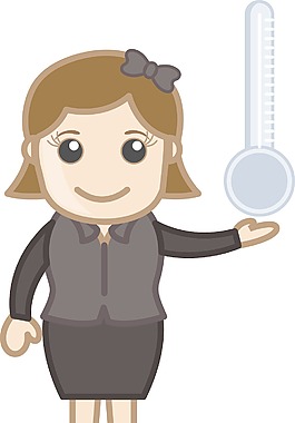 女孩拿著溫