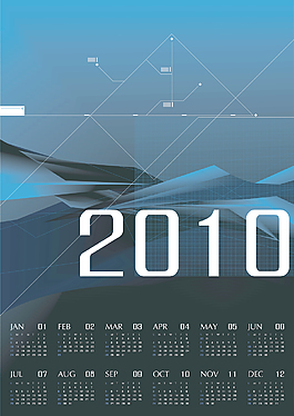 2010 - 12個(gè)月的日歷