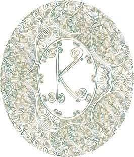 手繪字體字母K矢量插畫