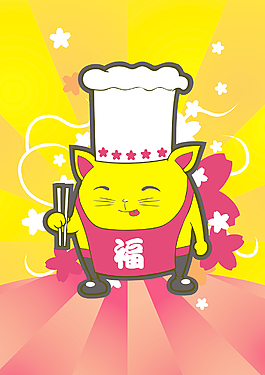 向量的小貓的廚師