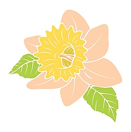 野生花卉矢量白色隔離