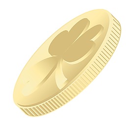 黃金三葉草的硬幣
