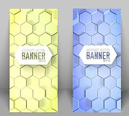 蜂窩陰影模板矢量banner背景