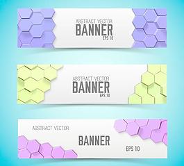 蜂窩陰影模板矢量banner背景