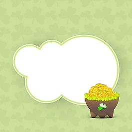 快樂的圣巴特里克節(jié)背景與美麗的圓decorby三葉草的葉子和藍色背景上的時尚文本