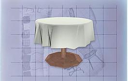 酒店風格家具桌子0073D模型