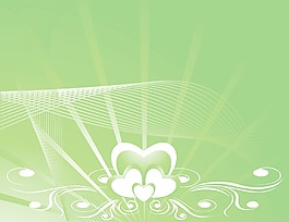 花卉矢量渦流和心臟的主題元素的曲線
