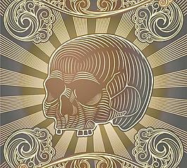 骷髏插畫矢量素材06