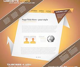 折紙的網站設計矢量素材02