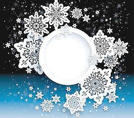 幻想雪花裝飾背景矢量素材4