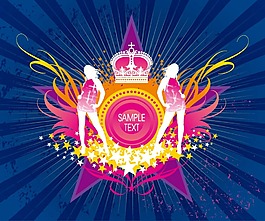 時(shí)尚美女花紋