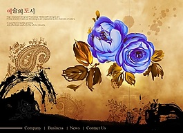 韓國紫花網(wǎng)站模板PSD素材