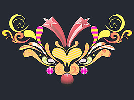黑色的背景和豐富多彩的藝術(shù)作品