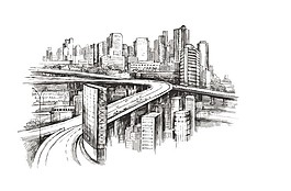 手繪城市景觀