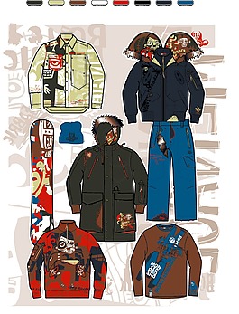 羽絨服與滑雪板
