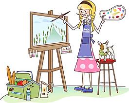 美女畫家