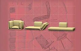 現(xiàn)代主義風(fēng)格之家具組合3D模型組合037