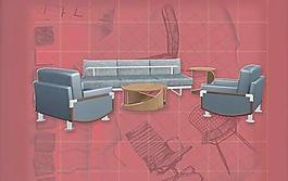 現(xiàn)代主義風(fēng)格之家具組合3D模型組合023