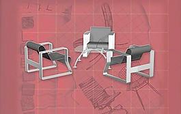 現(xiàn)代主義風(fēng)格之家具組合3D模型組合022